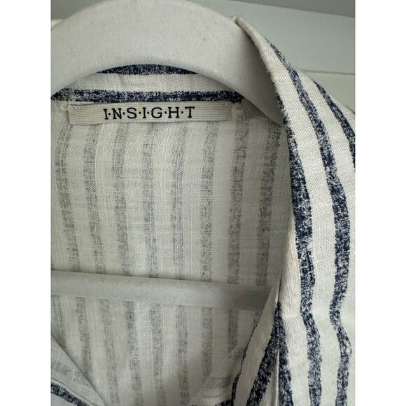 Insight Women's Button Side Top Blouse Blue Stripes Size‎ Medium/Large Flowy - Picture 3 of 11